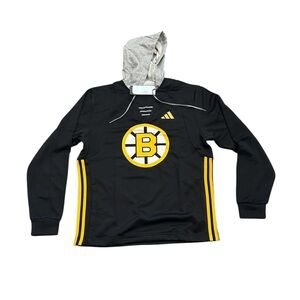 Boston Bruins Adidas Men’s Logo Lace Up Pullover Hoodie Sweatshirt